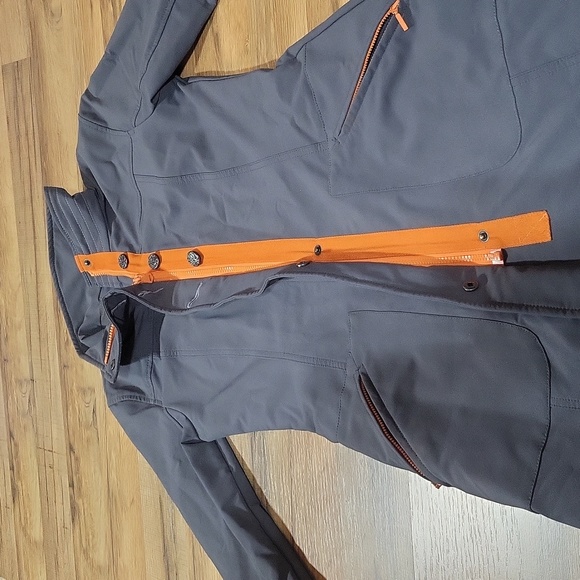 TITLE NINE Gray & Orange Softshell Peacekeeper Trench Coat - Picture 10 of 14